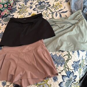 Black, Green, and Pink Skorts Set